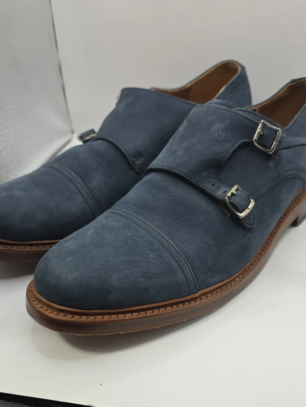 FRYE Men's Jones Double Monk Slip-On Loafer shoes ash size 11 med Goodyear